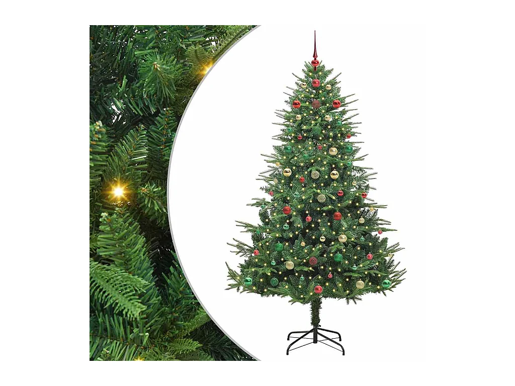 Árbol de Navidad artificial preiluminado con juego de bolas