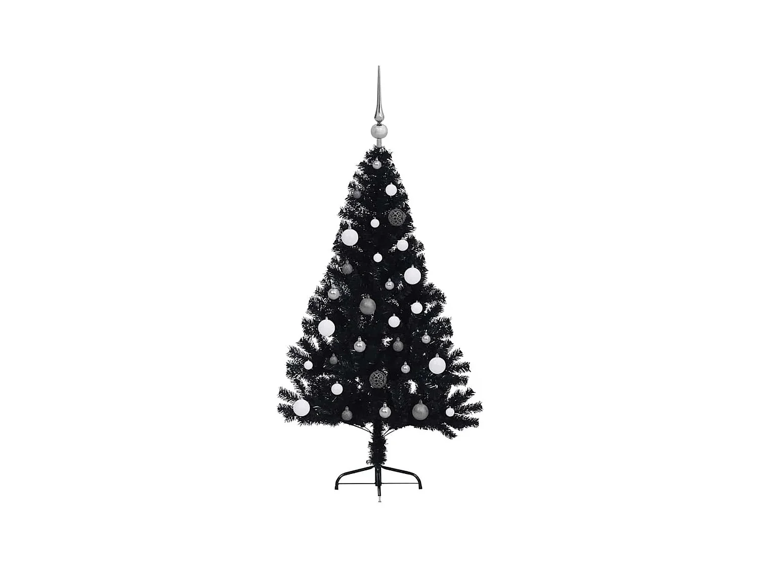 Árvore de Natal com luzes decorativas de corda Preto 150 cm