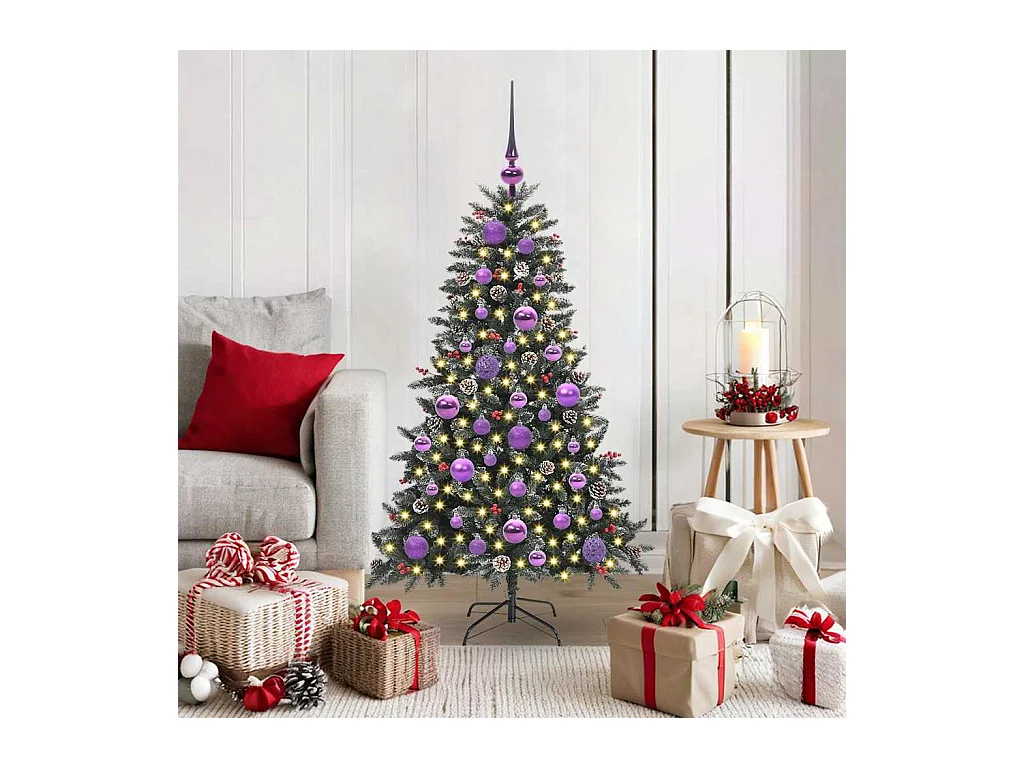 Sapin de Noël artificiel avec 150 LED Vert 68 x 68 x 120 cm