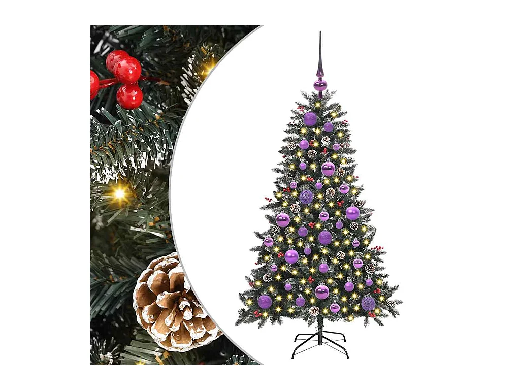 Sapin de Noël artificiel avec 150 LED Vert 68 x 68 x 120 cm