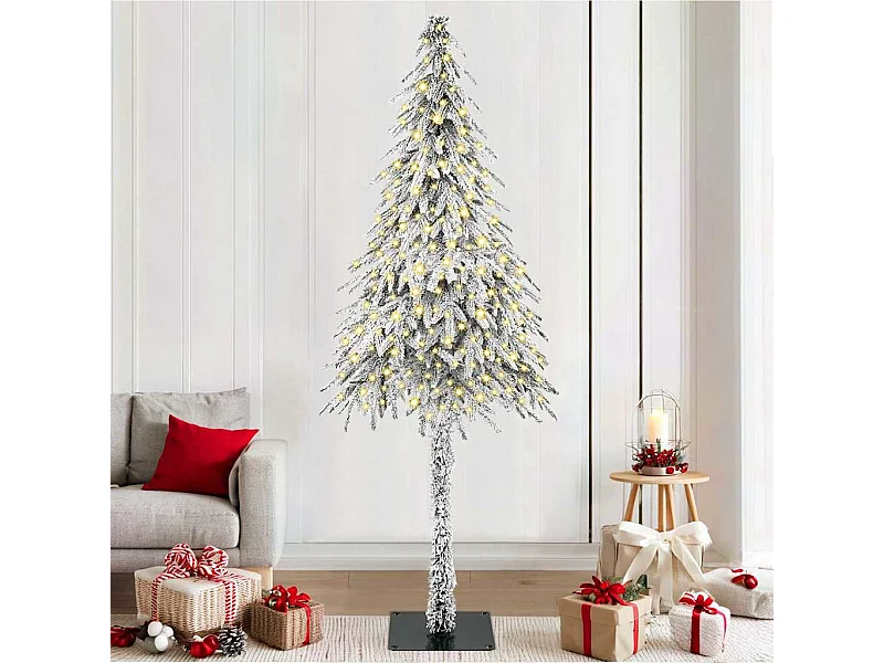 Sapin de Noël avec 300 LED Blanc 210 cm PE et Acier