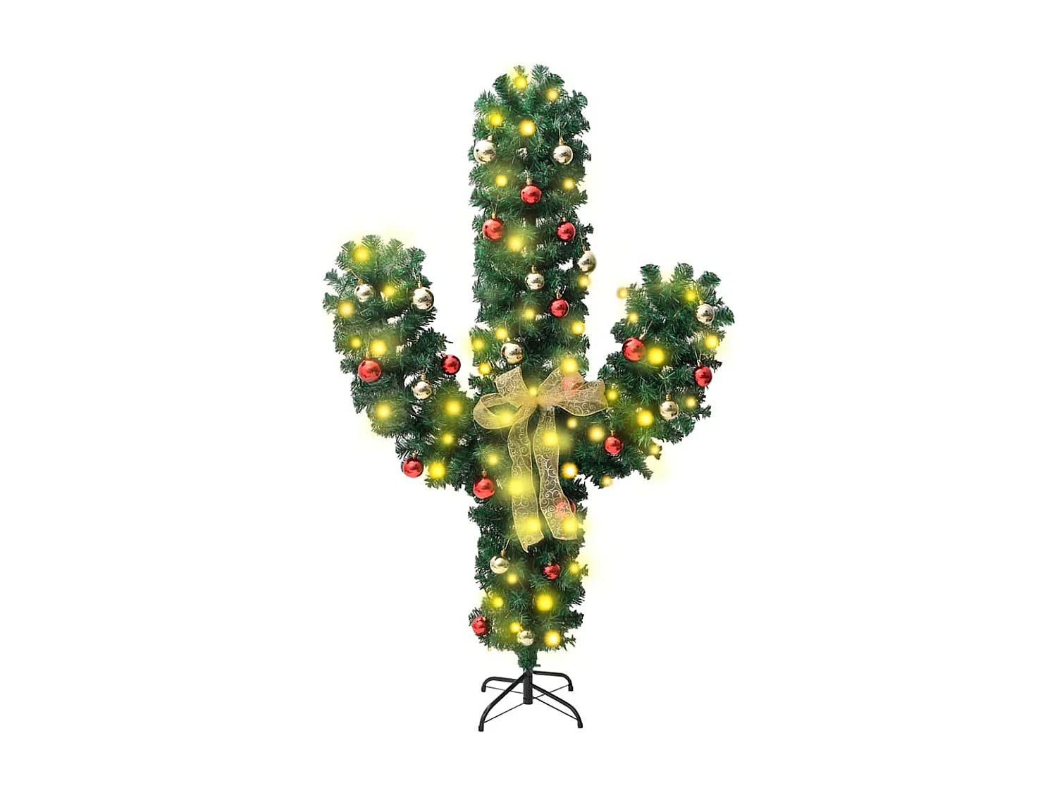 Cactus de Noël avec support et LED Vert 150 cm PVC