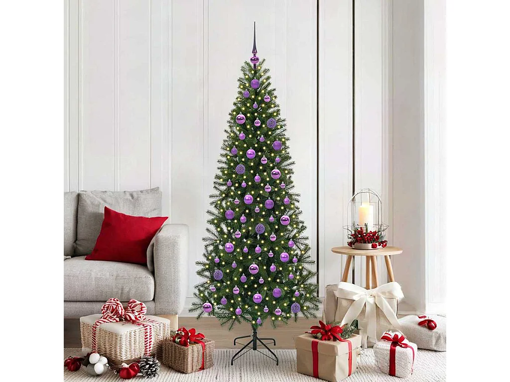 Árvore de Natal Artificial com 300 LEDs Verde 180 cm PE e PVC