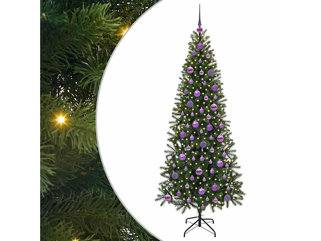 Árvore de Natal Artificial com 300 LEDs Verde 180 cm PE e PVC