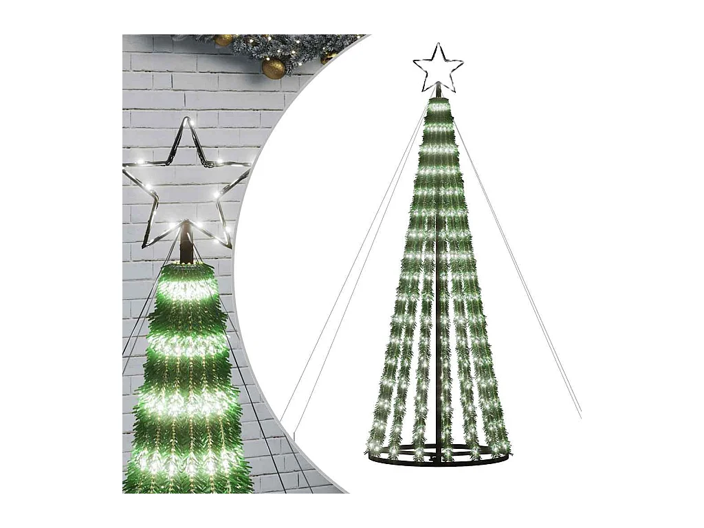 Sapin de Noël à LED 275 LED blanc froid 180 cm