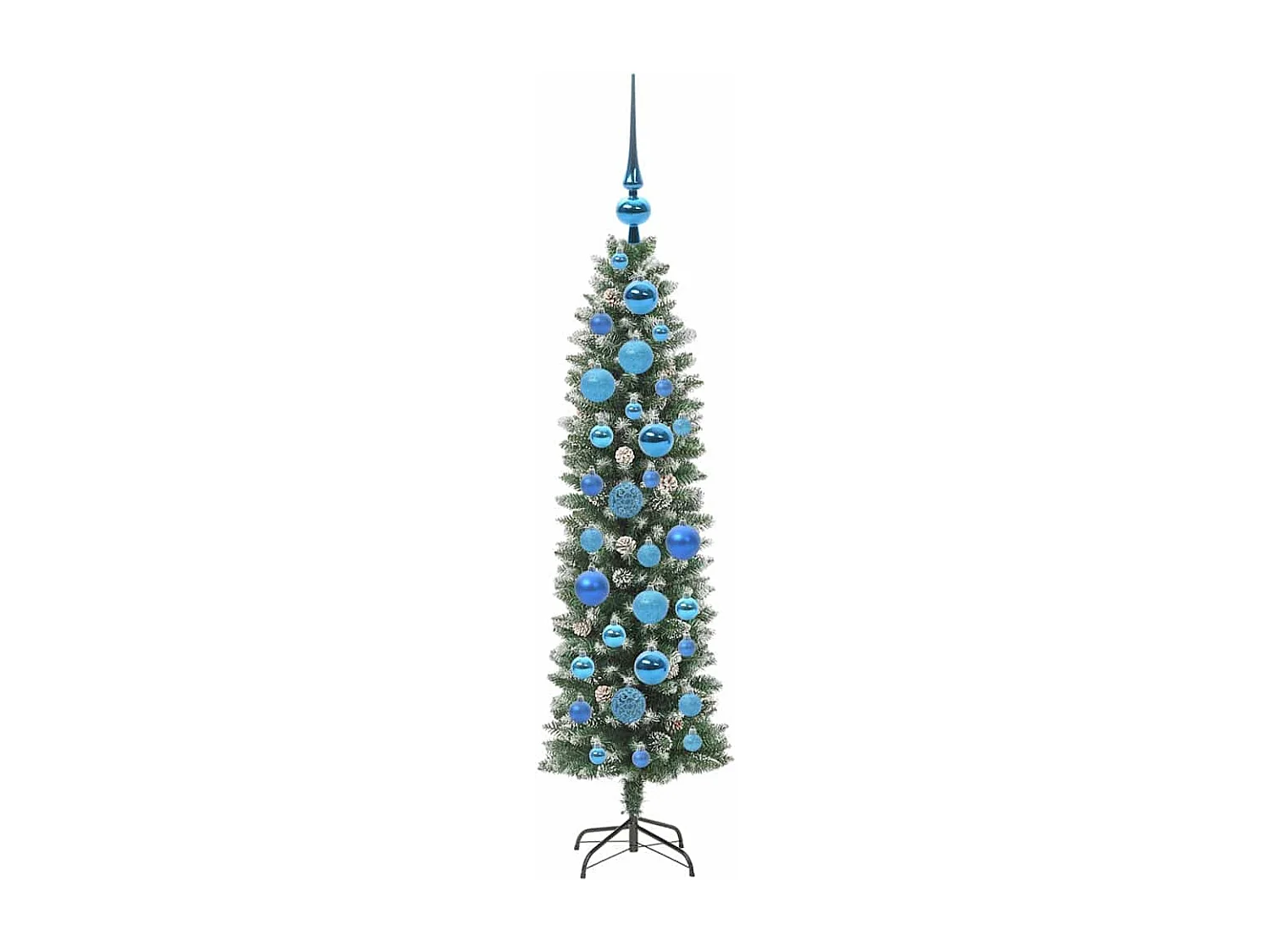 Arbre de Noël artificiel slim avec 150 LED Vert et blanc 120 cm