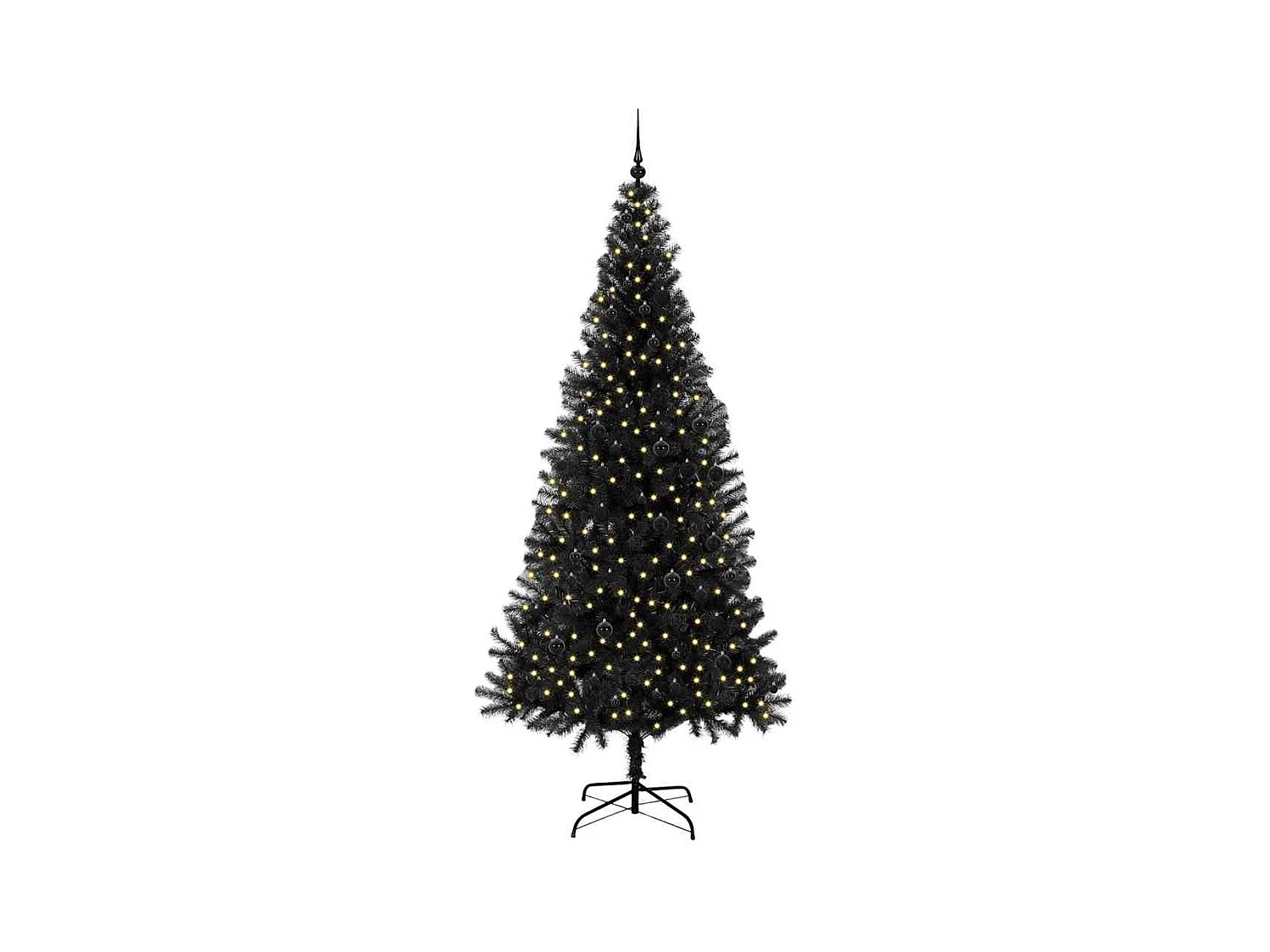 Árbol de Navidad con 300 LED con soporte Negro 240 cm PVC