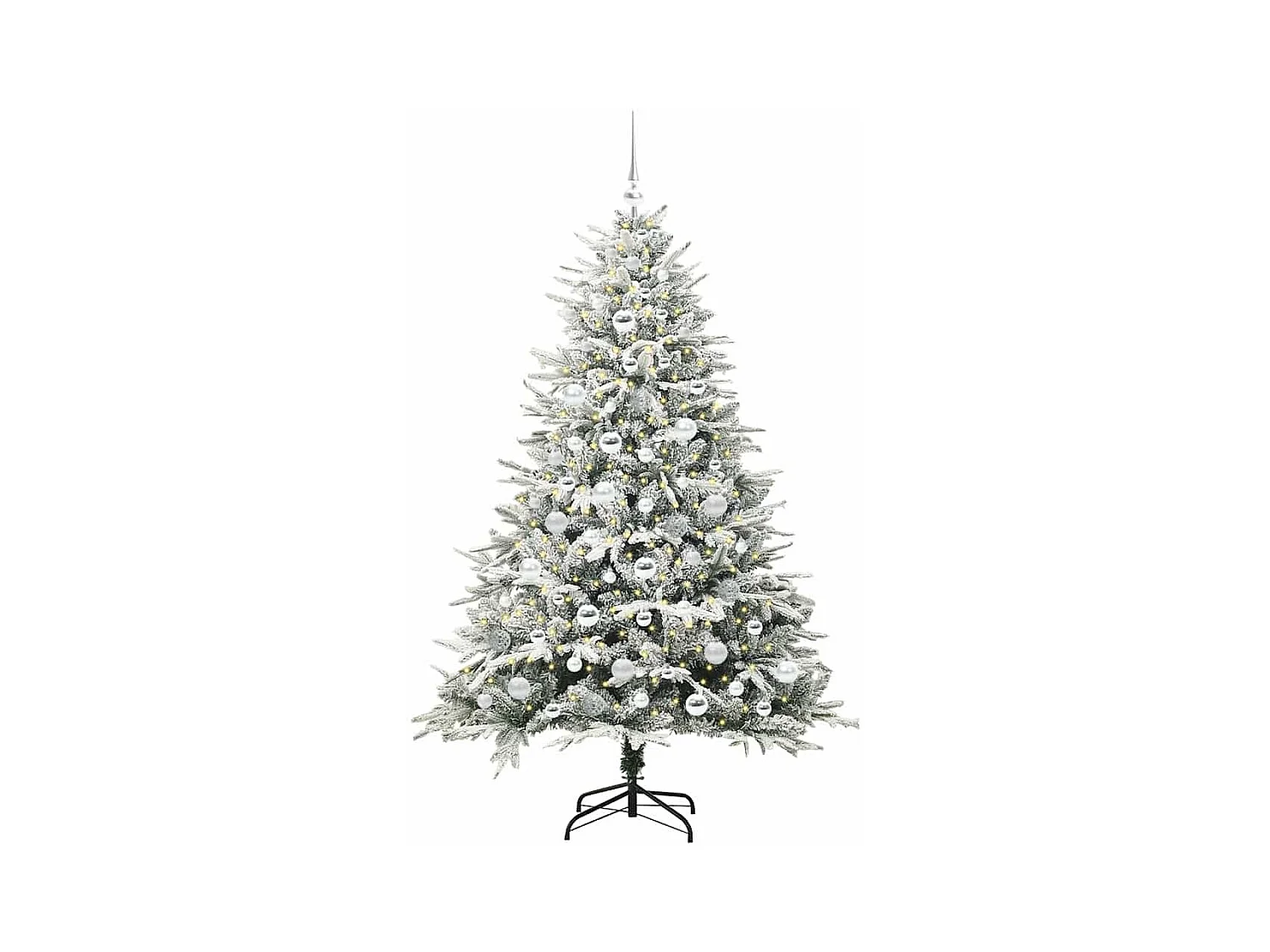 Sapin de Noël artificiel pré-éclairé avec set de boules Vert