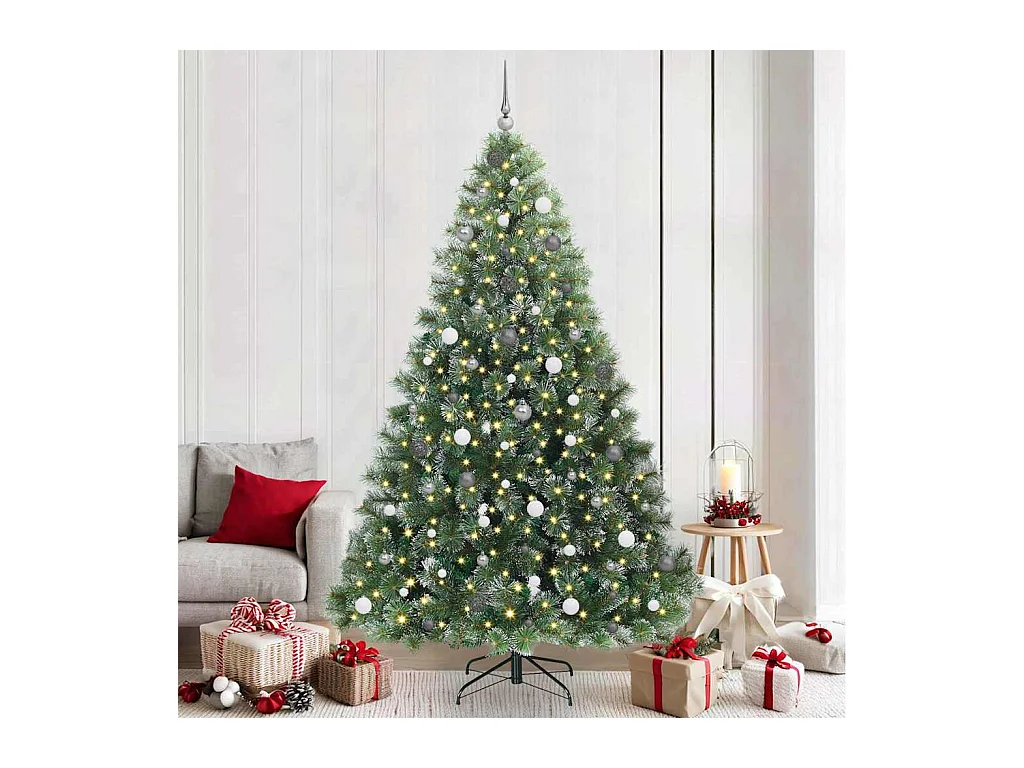 Kunstkerstboom met 300 LED met standaard Groen 240 cm PE en PVC