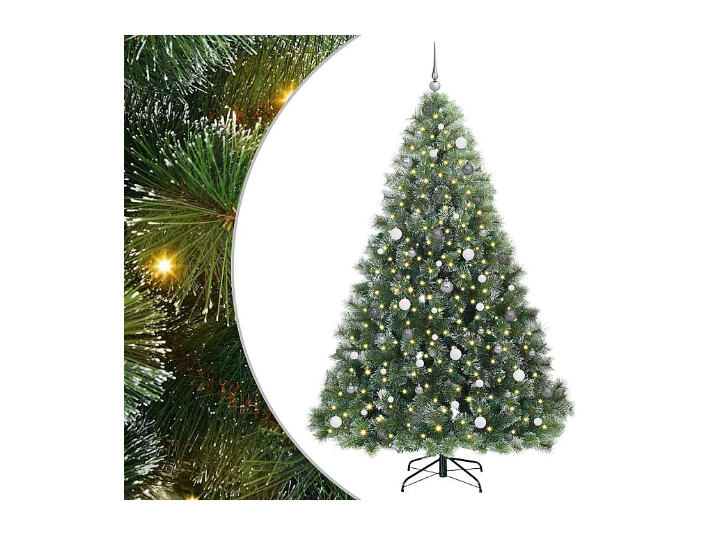 Kunstkerstboom met 300 LED met standaard Groen 240 cm PE en PVC