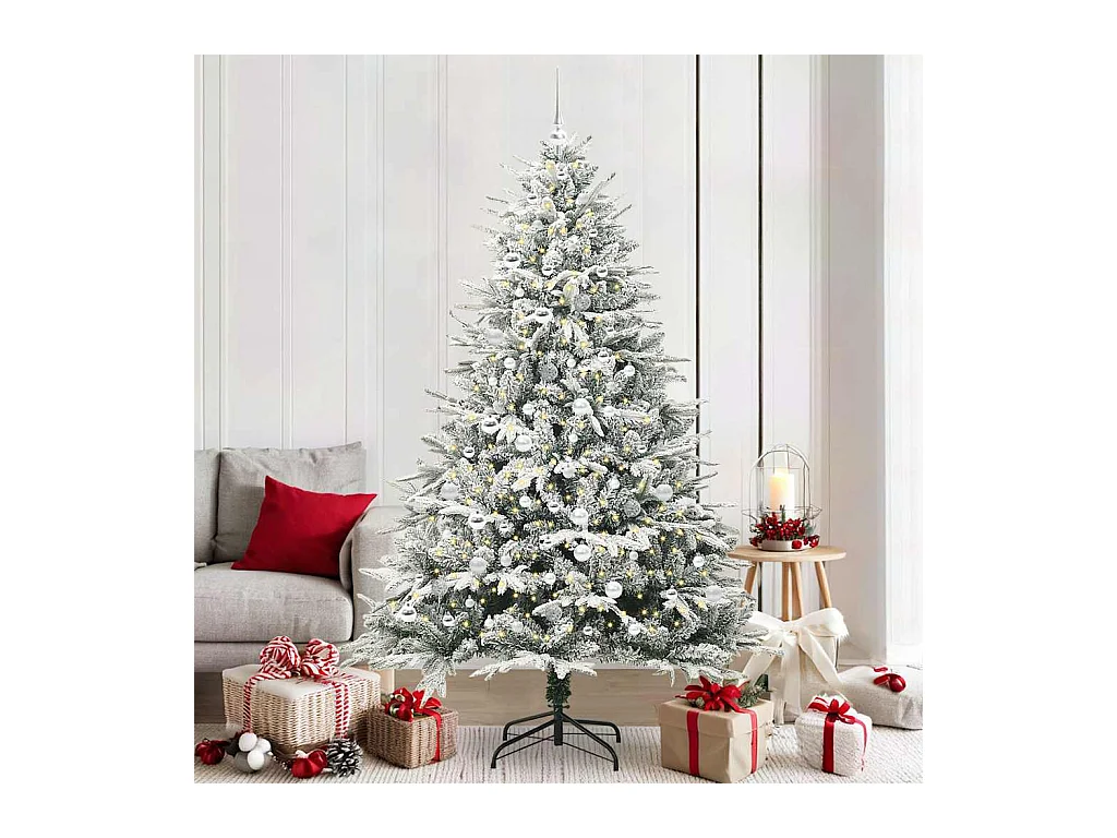 Árbol de Navidad artificial preiluminado con juego de bolas