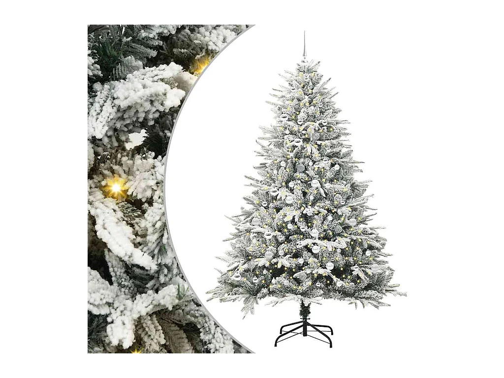 Árbol de Navidad artificial preiluminado con juego de bolas