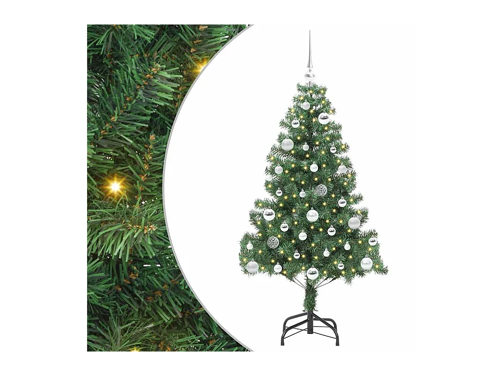 Árbol de Navidad con 150 LED con soporte Verde 150 cm PVC