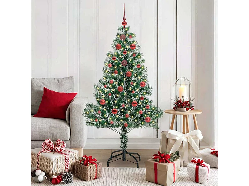 Arbre de Noël artificiel floconné de neige avec lumière LED