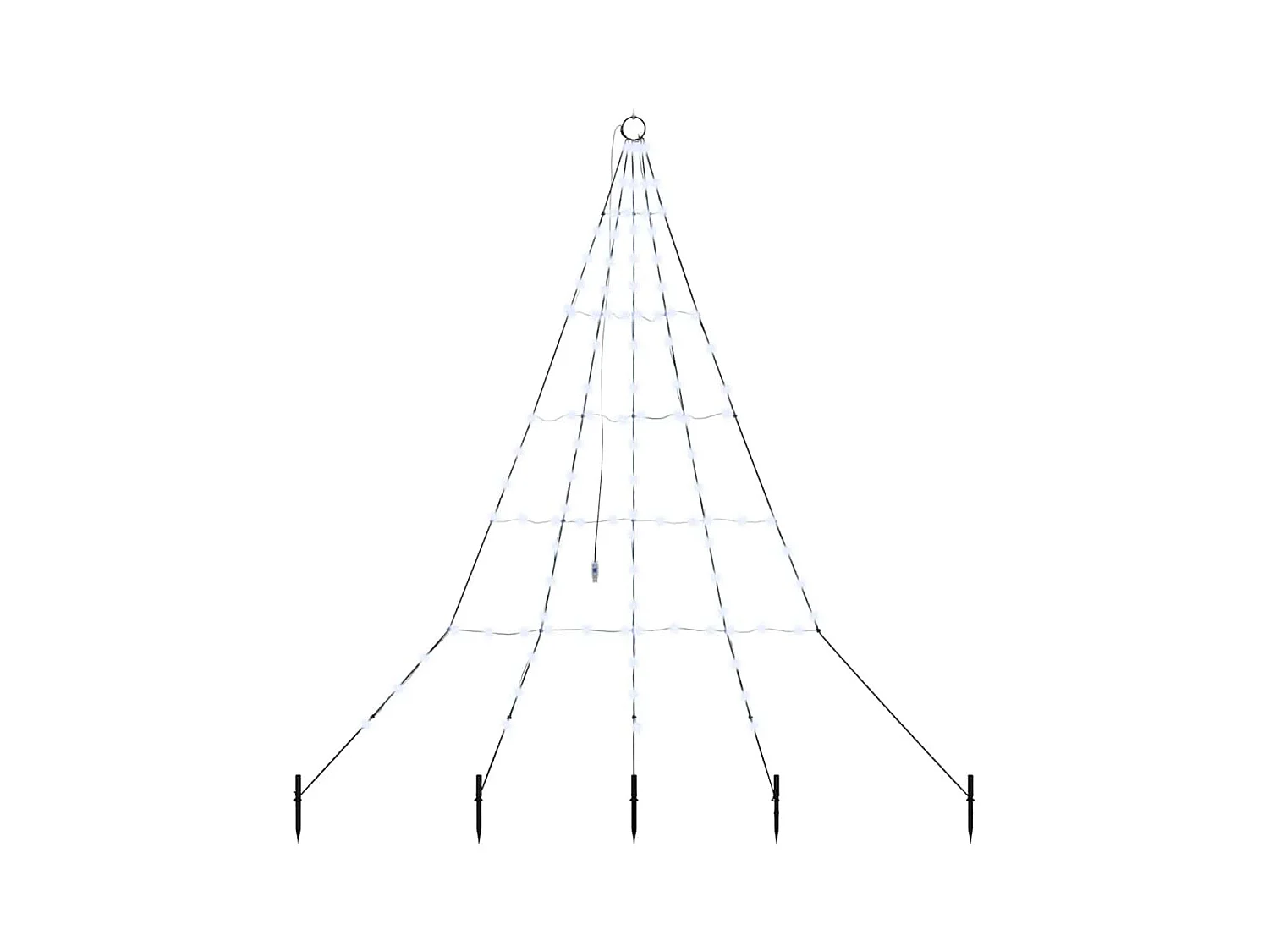 Árvore de Natal LED com 112 LEDs Branco frio 182 cm Metal