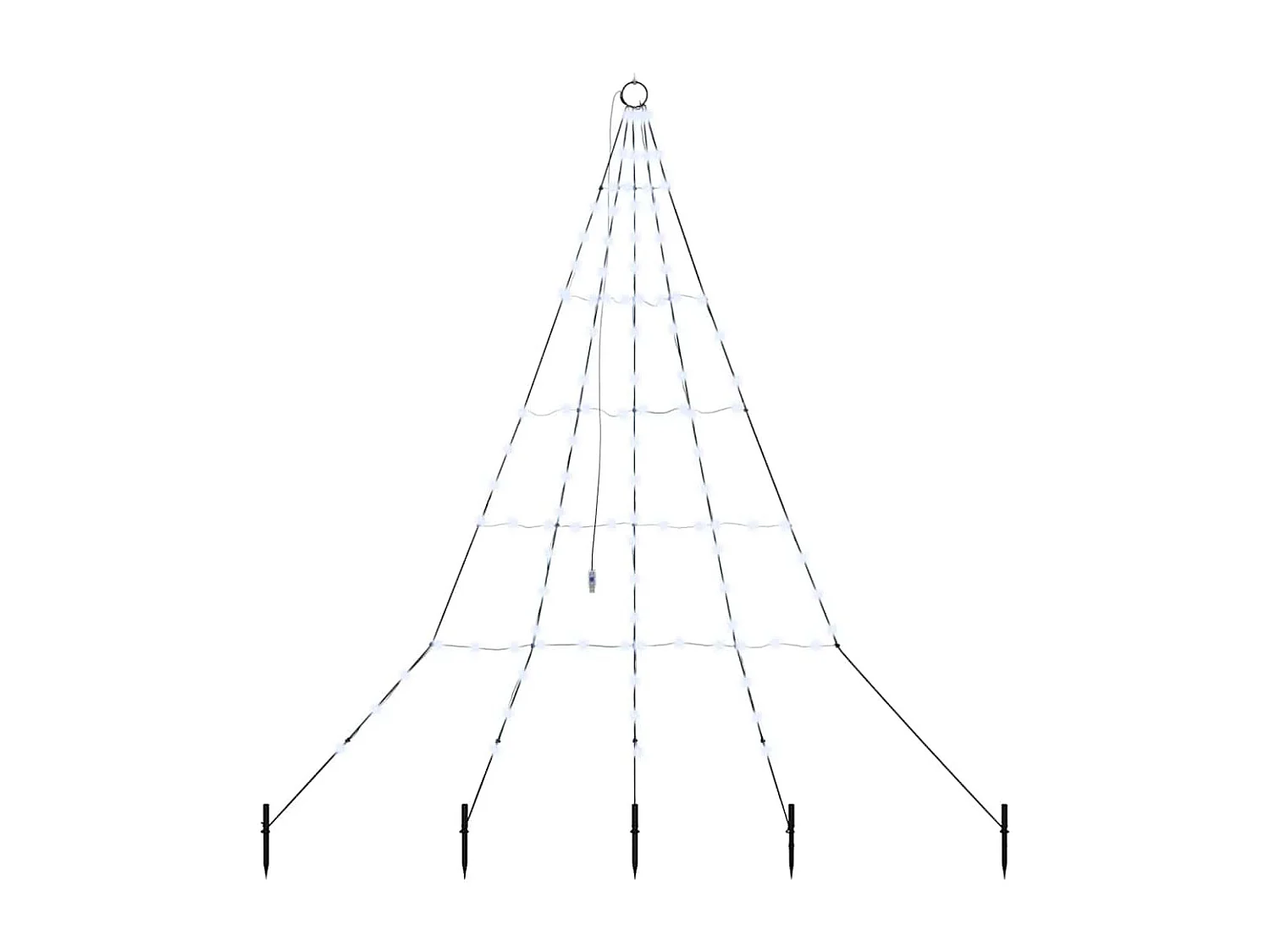 Arbre de Noël LED avec 112 LED Blanc froid 182 cm Métal