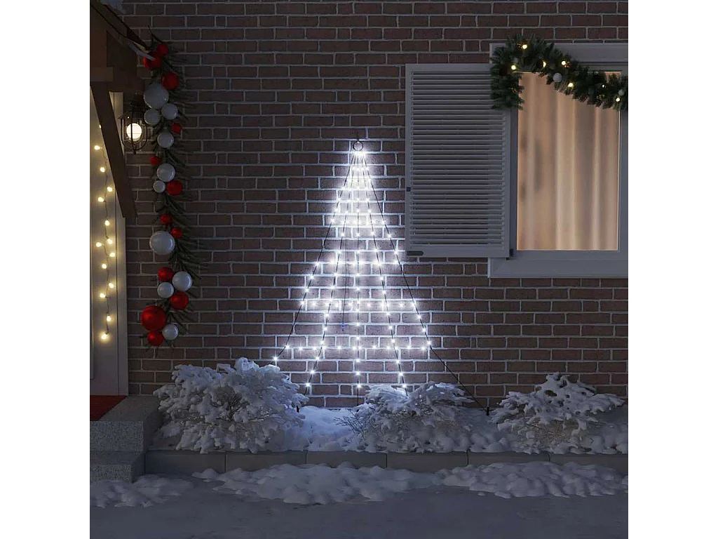 Arbre de Noël LED avec 112 LED Blanc froid 182 cm Métal