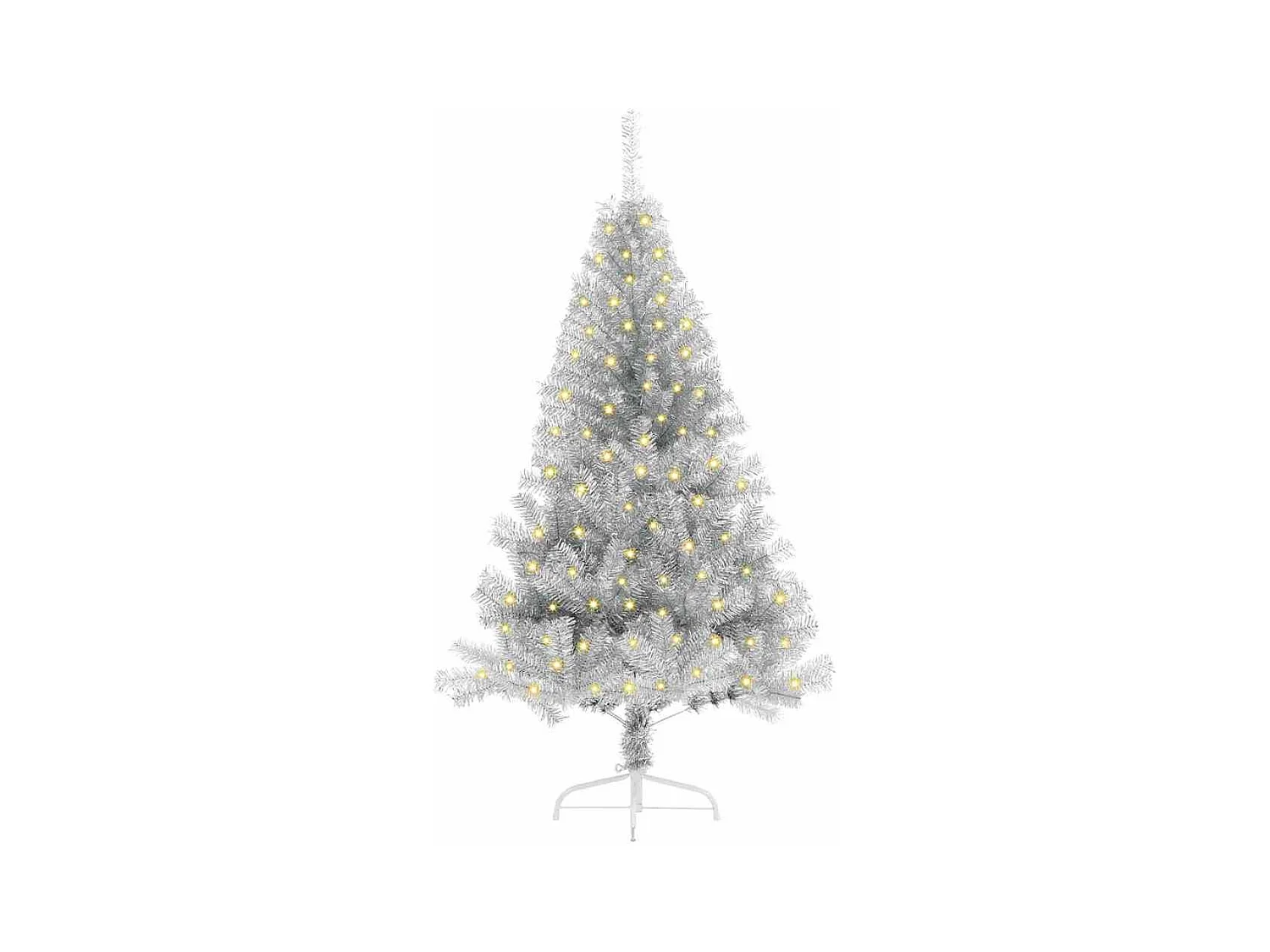 Sapin de Noël artificiel pré-éclairé Argent 120 cm PET