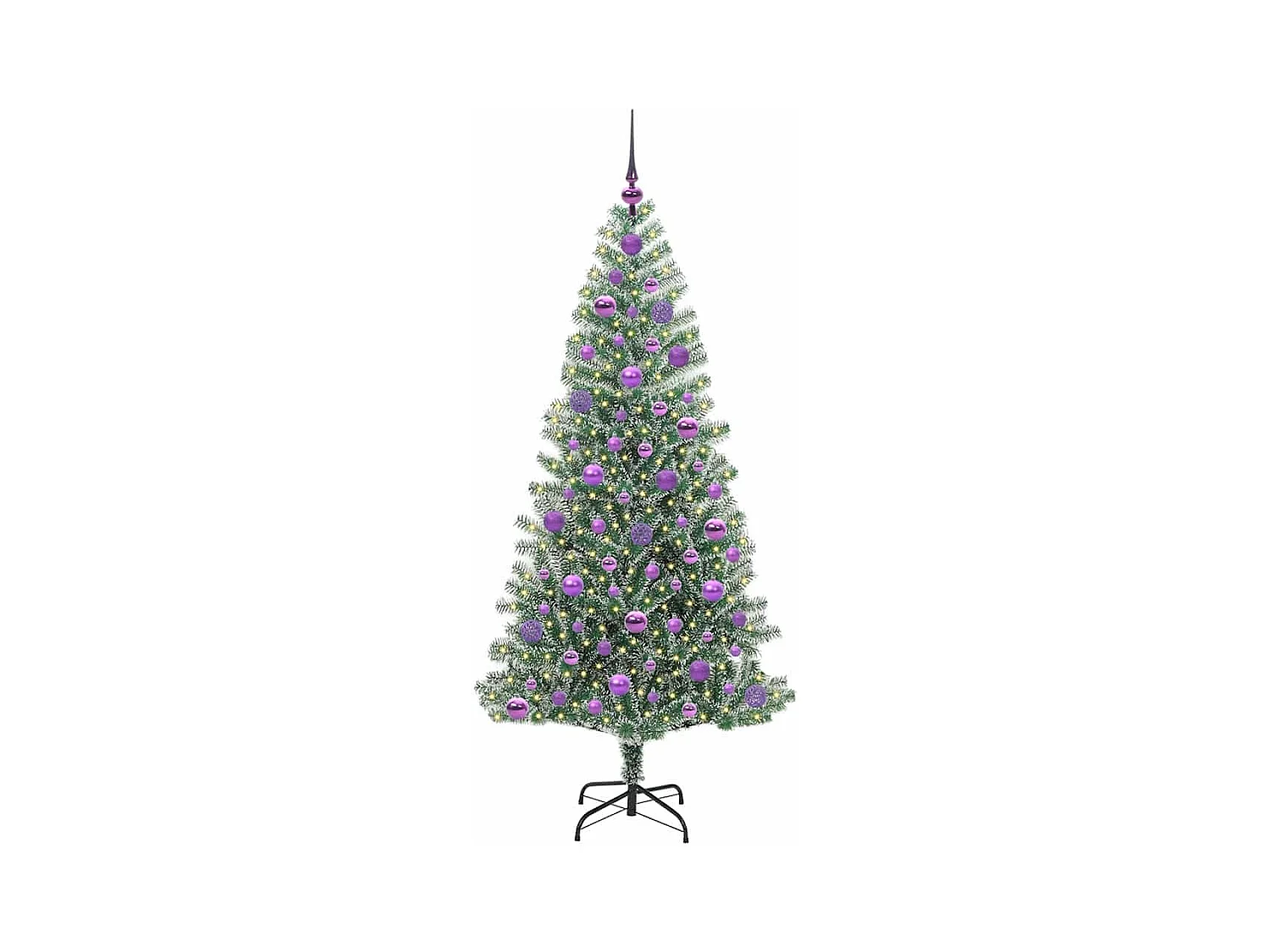 Árbol de Navidad Artificial Nevado con Luz LED Verde y 180 cm