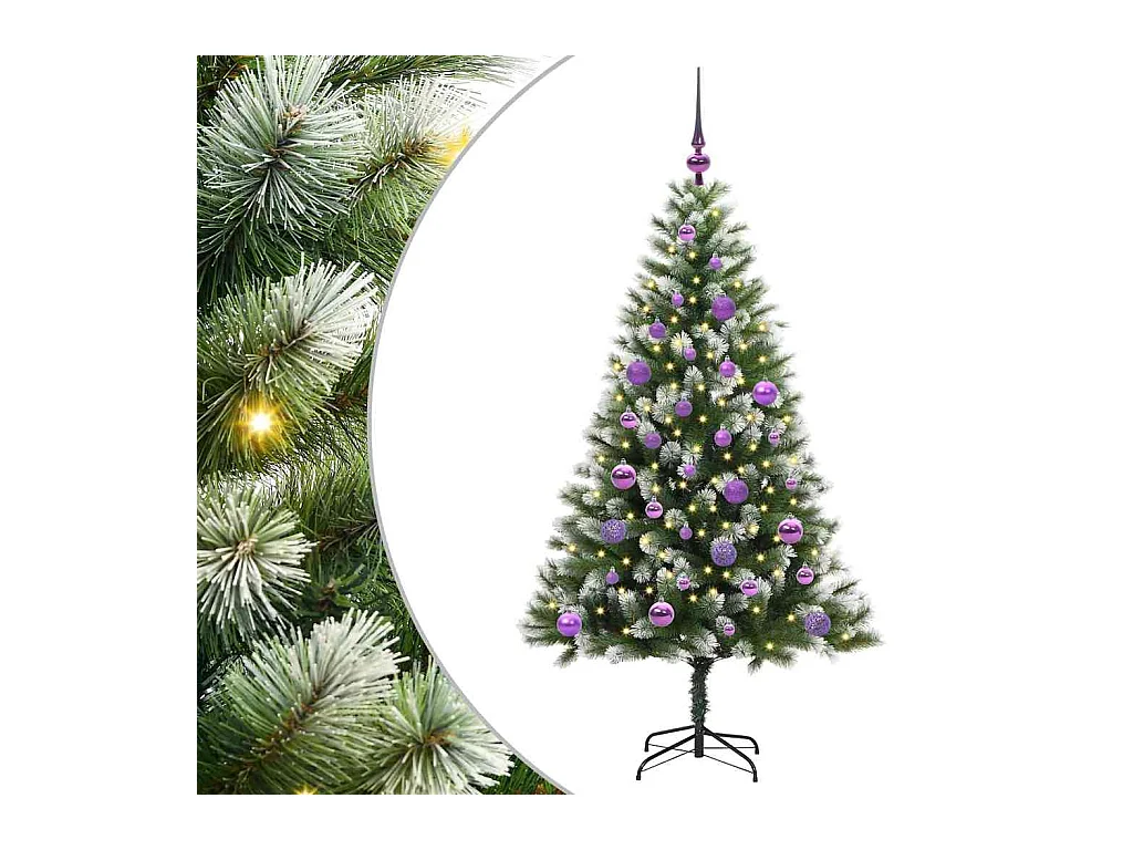 Kunstmatige scharnierende Kerstboom met gevlochten sneeuw