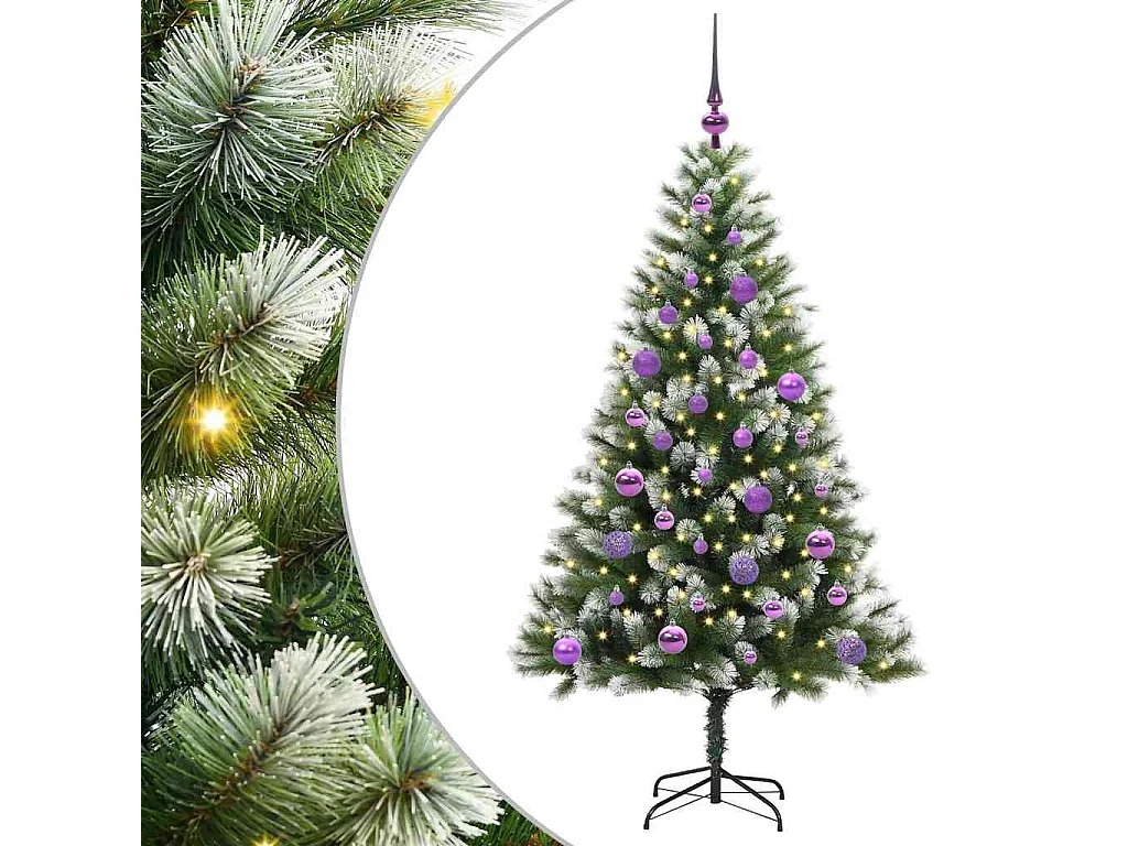 Kunstmatige scharnierende Kerstboom met gevlochten sneeuw