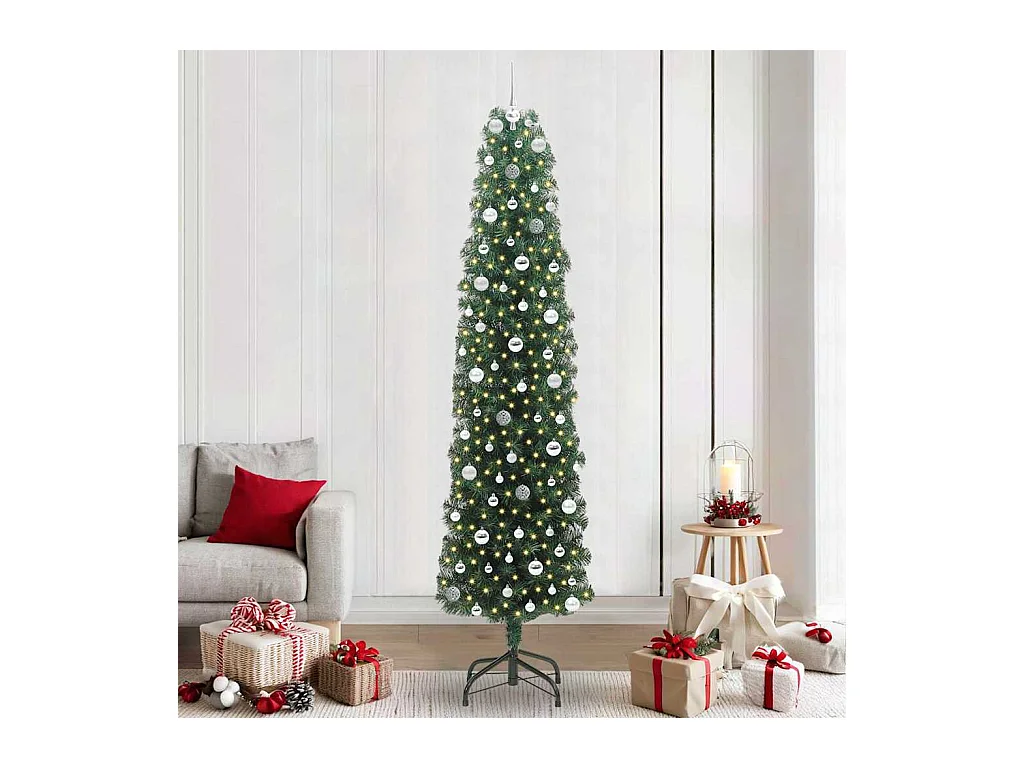 Árbol de Navidad artificial Verde 240 cm PVC, Acero y Plástico
