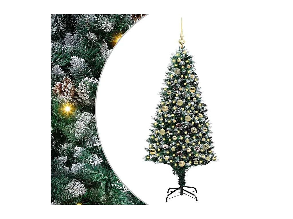 Árvore de Natal Artificial Verde 150 cm PVC, Aço e Plástico
