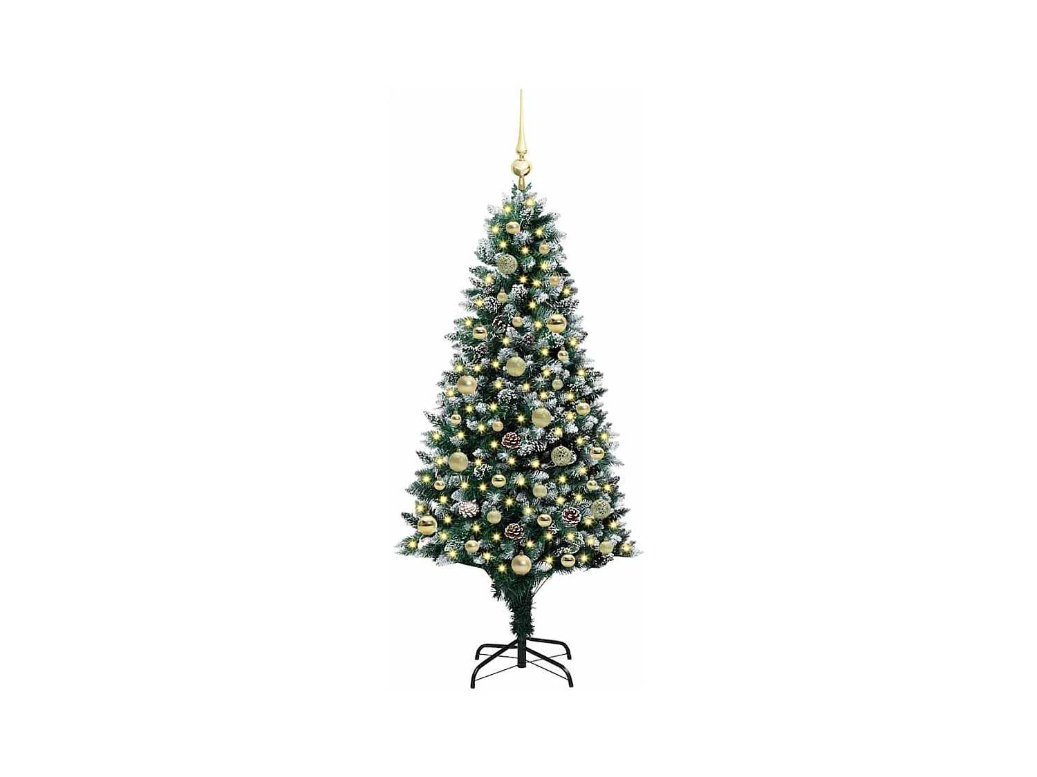 Árvore de Natal Artificial Verde 150 cm PVC, Aço e Plástico