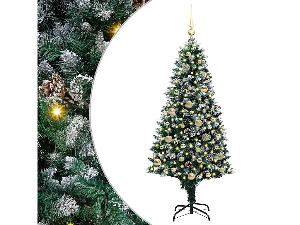Sapin de Noël artificiel Vert 150 cm PVC, Acier et Plastique
