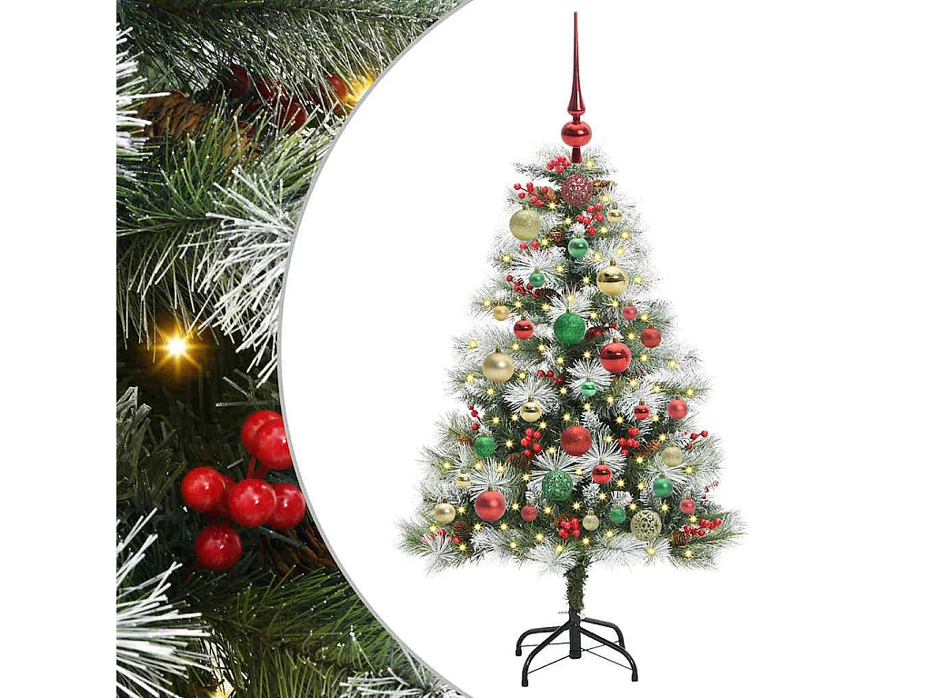 Sapin de Noël artificiel Vert et blanc 120 cm
