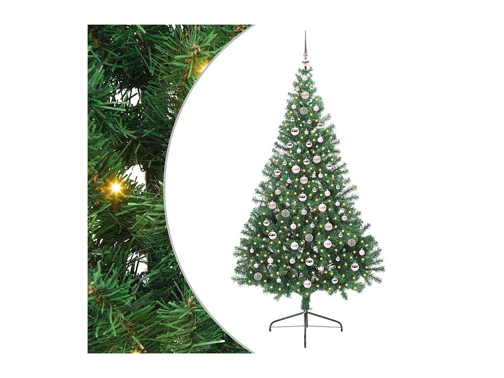 Sapin de Noël artificiel pré-éclairé Vert 240 cm PVC
