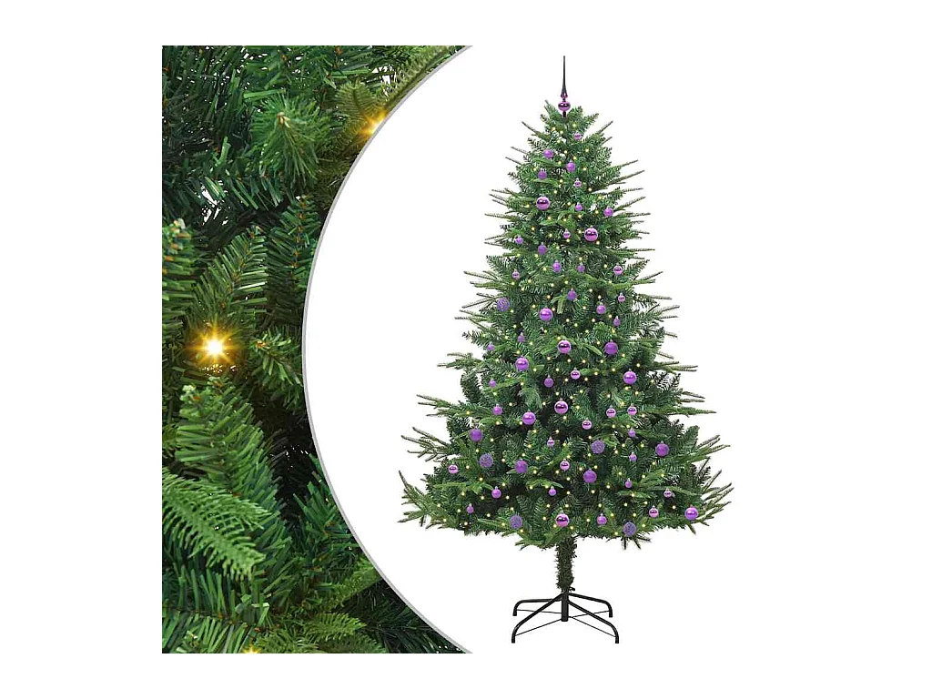 Árbol de Navidad artificial preiluminado con juego de bolas