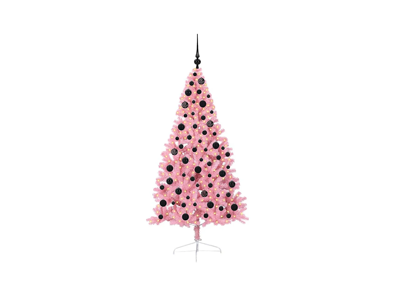 Sapin de Noël artificiel pré-éclairé Rose 180 cm PVC