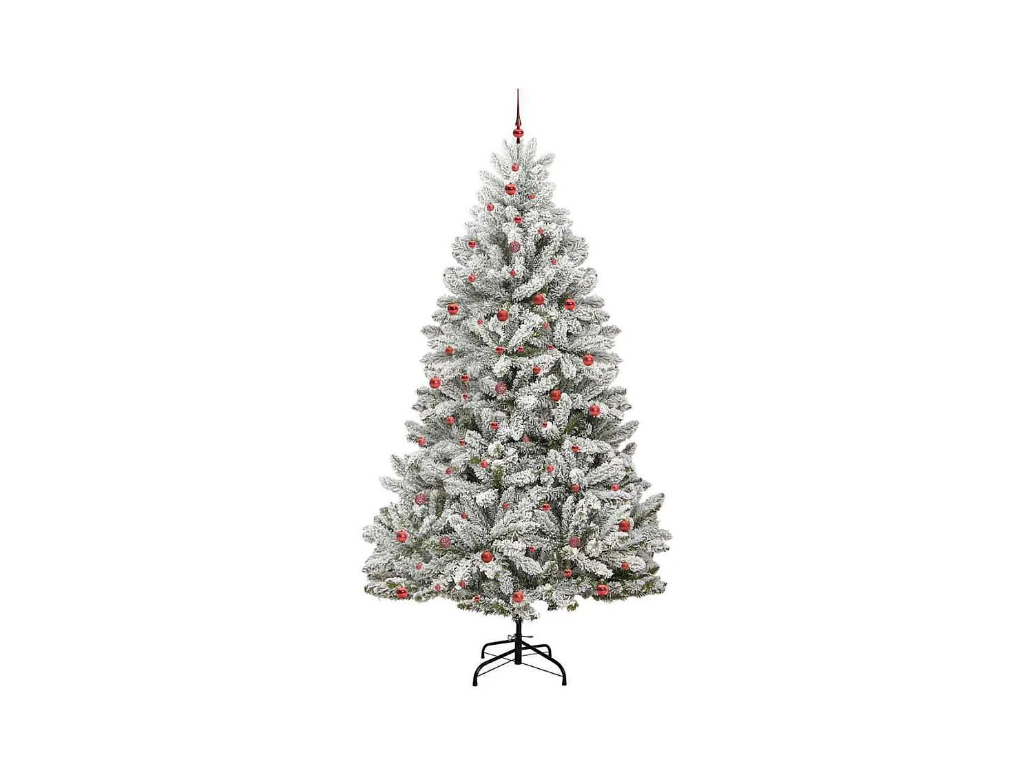 Kunstkerstboom Groen en Wit 300 cm PVC en Metalen