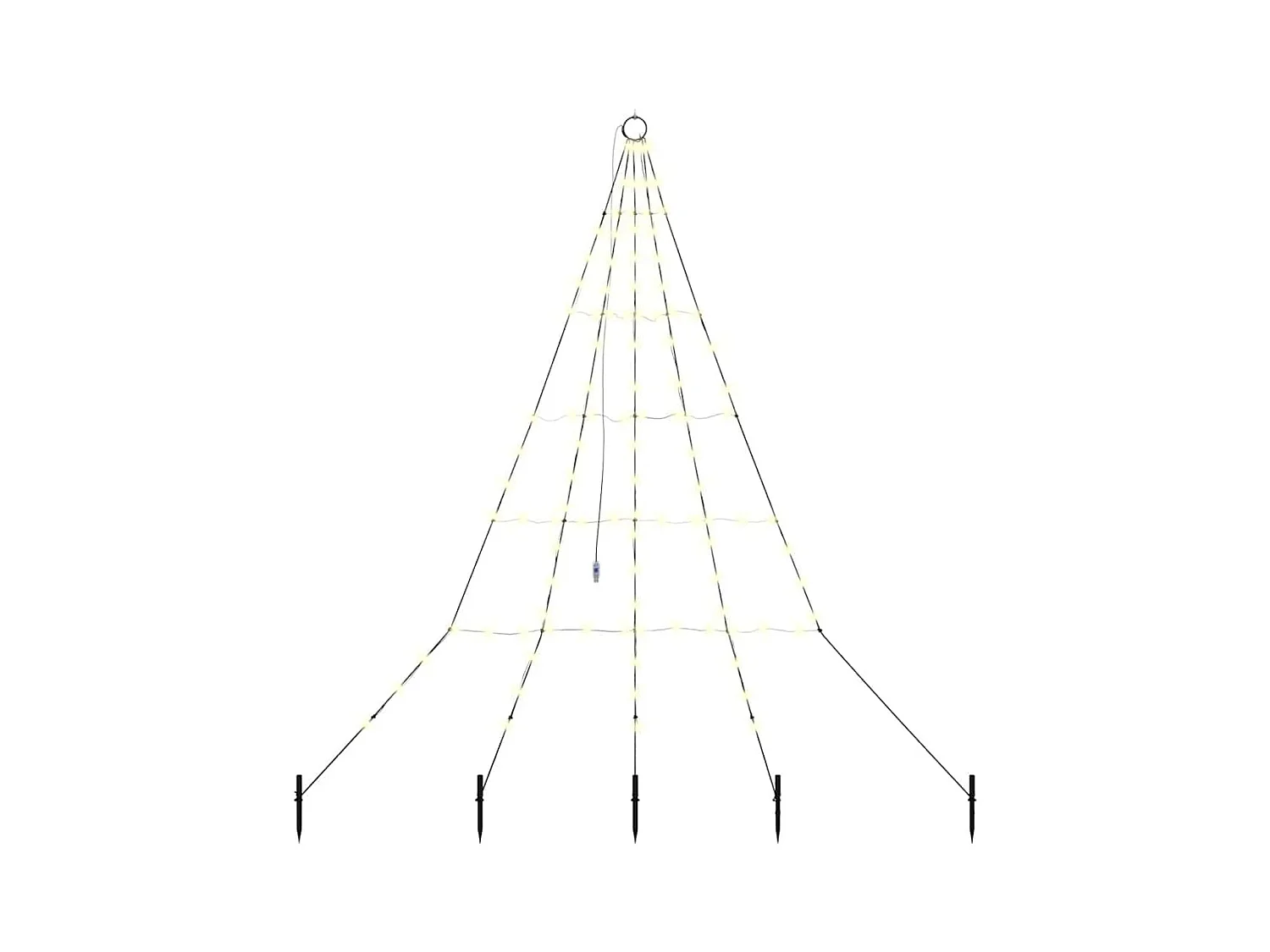 Arbre de Noël LED avec 112 LED Blanc chaud 182 cm Métal