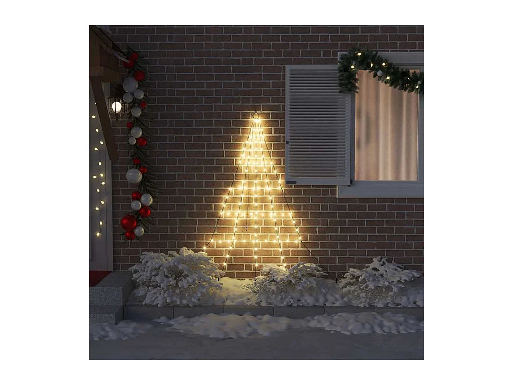 Arbre de Noël LED avec 112 LED Blanc chaud 182 cm Métal