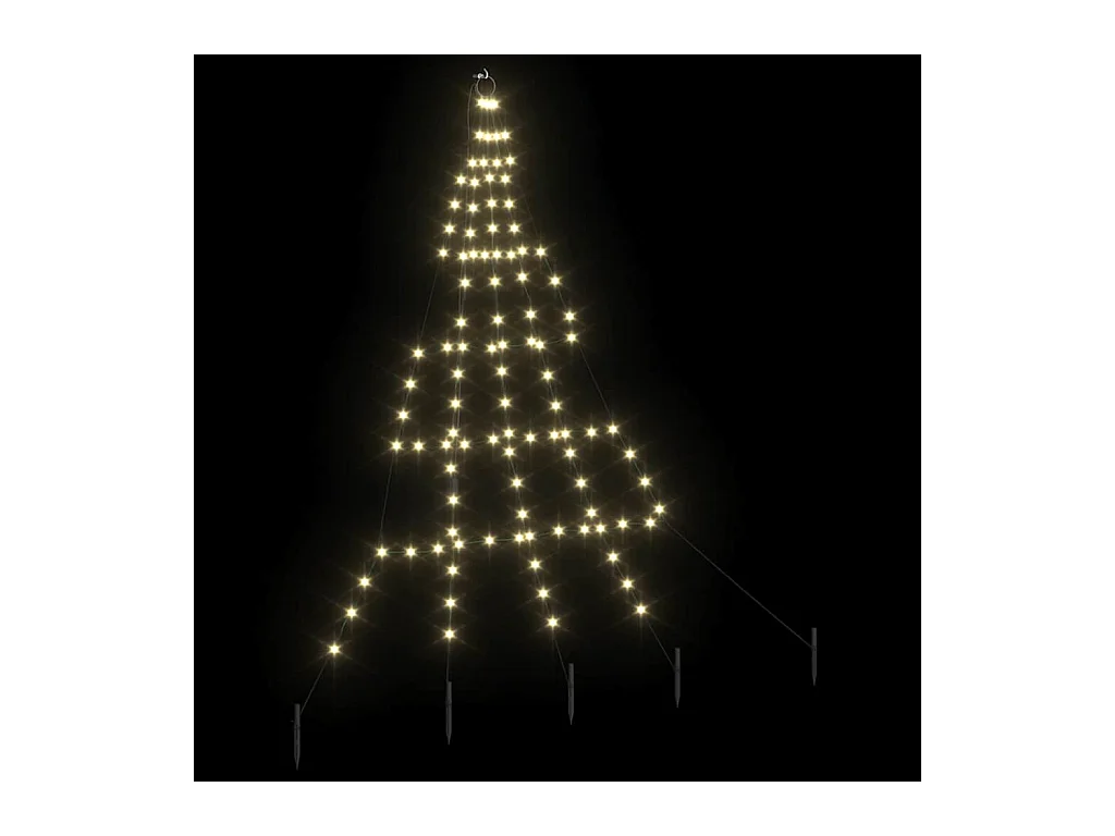 Arbre de Noël LED avec 112 LED Blanc chaud 182 cm Métal
