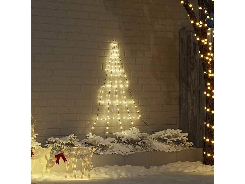Árbol de Navidad LED con 112 LED Cálido 182 cm Metal