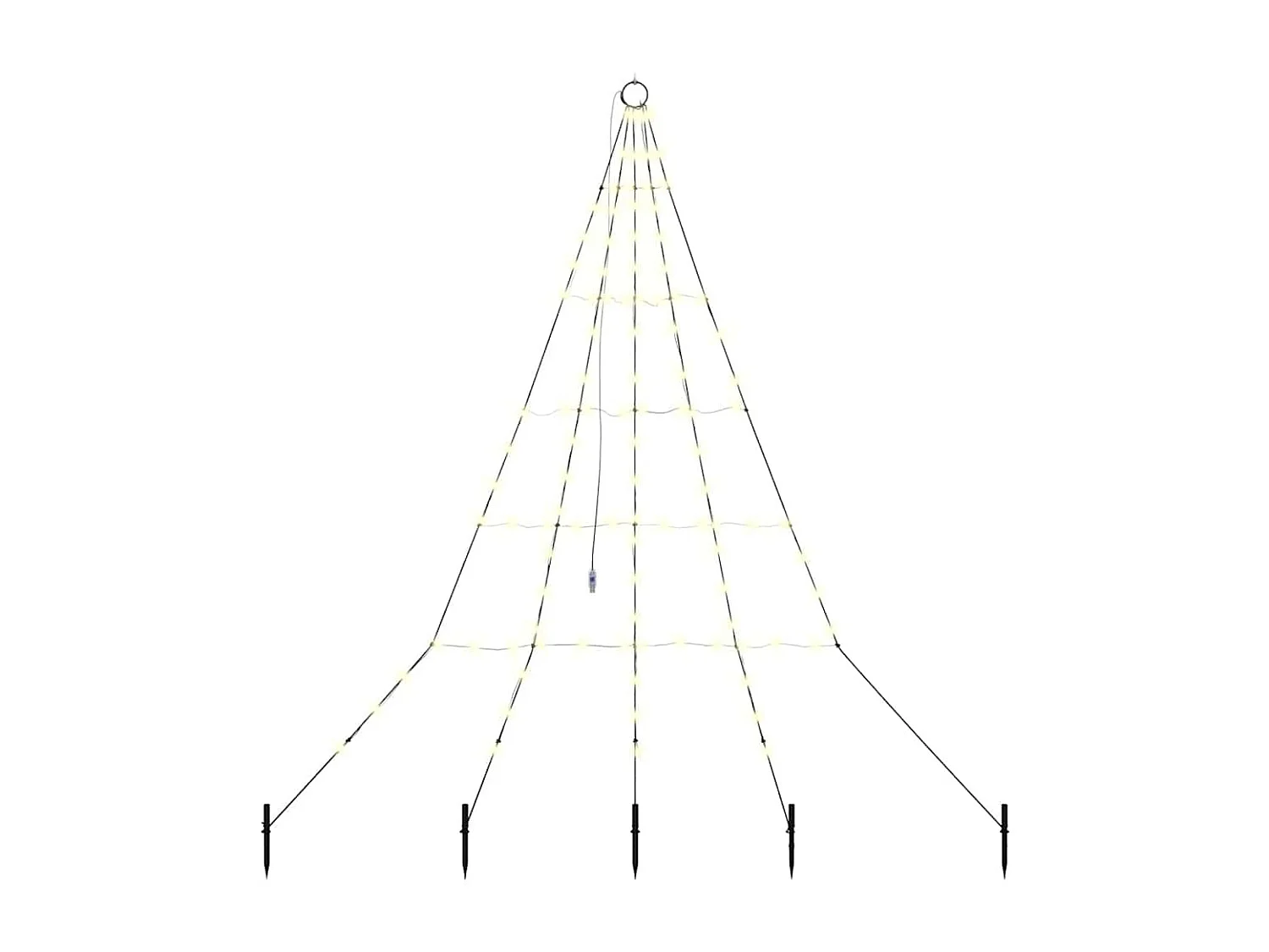 Árbol de Navidad LED con 112 LED Cálido 182 cm Metal