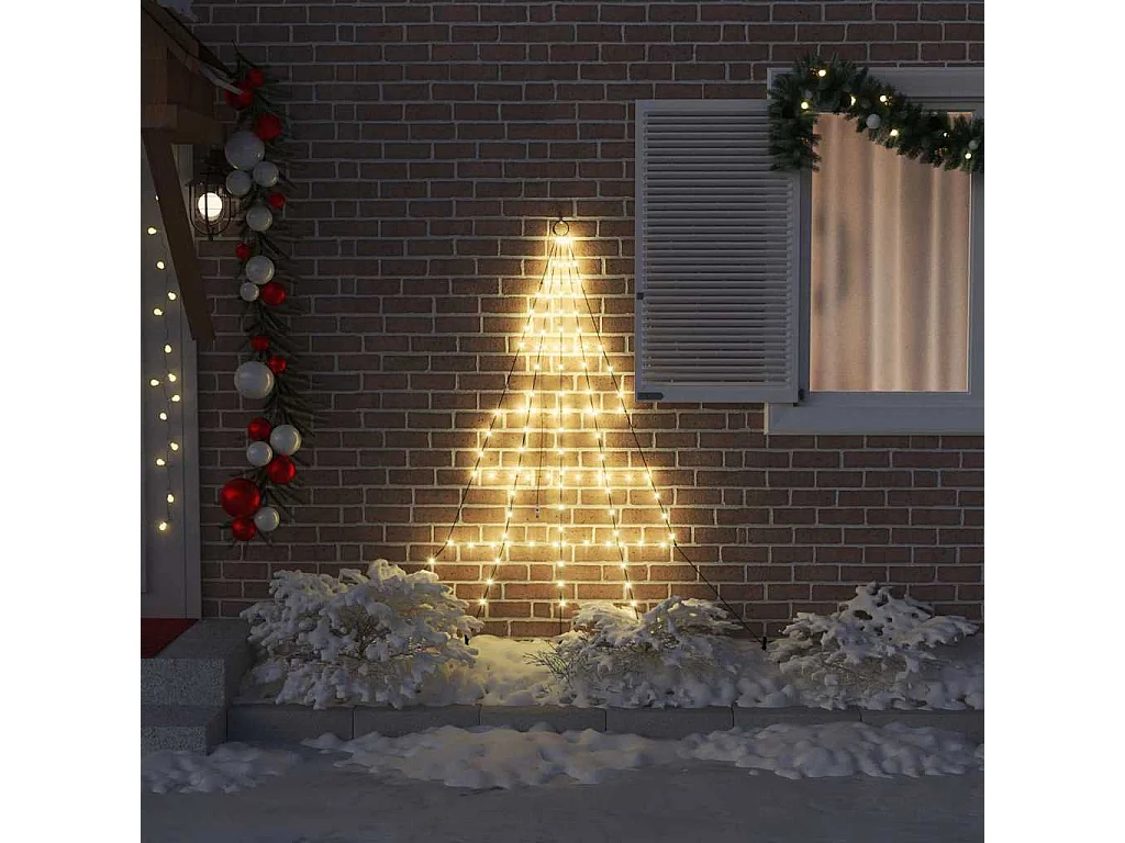 Árbol de Navidad LED con 112 LED Cálido 182 cm Metal