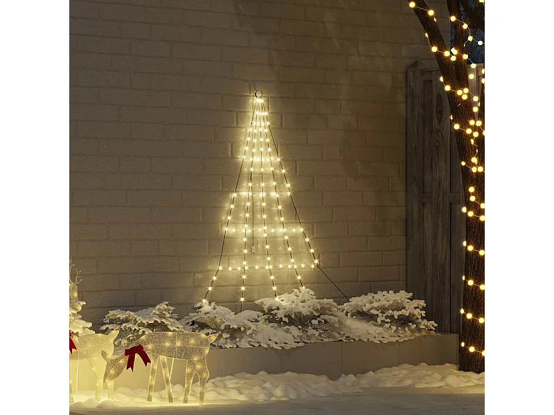 Árvore de Natal LED com 112 LEDs Branco quente 182 cm Metal