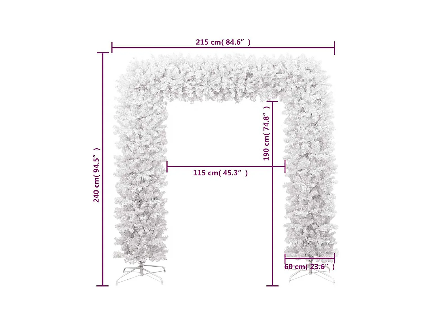 Arche d'arbre de Noël Blanc 240 cm