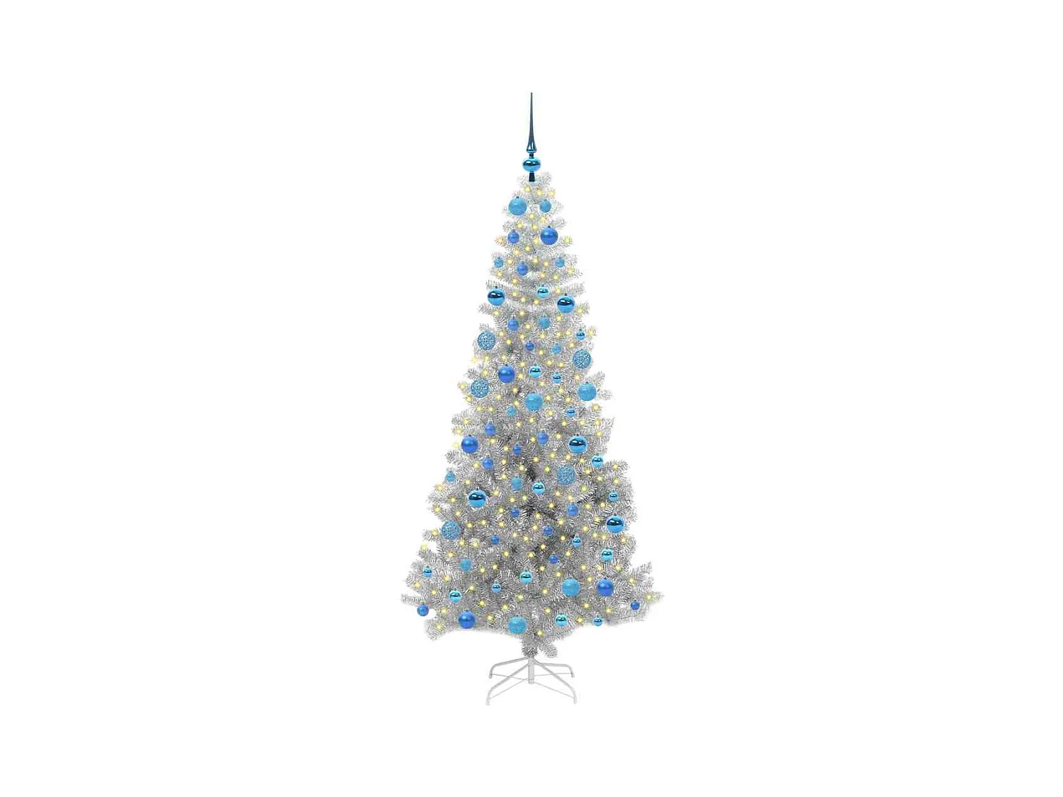 Árbol de Navidad con 300 LED con soporte Plateado 180 cm PET