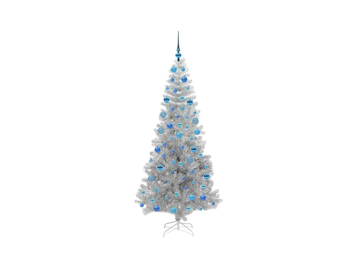 Árbol de Navidad con 300 LED con soporte Plateado 180 cm PET
