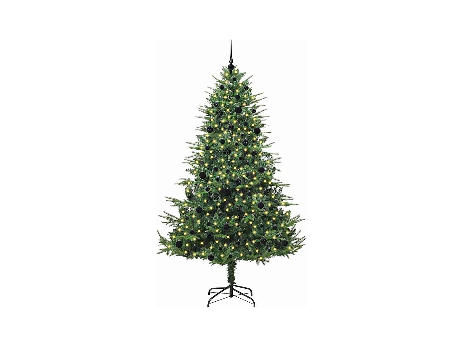 Sapin de Noël artificiel pré-éclairé avec set de boules Vert