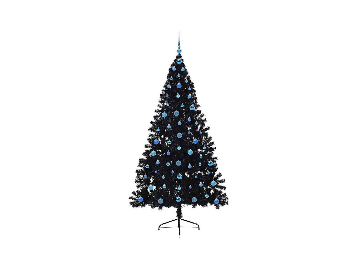 Sapin de Noël artificiel pré-éclairé Noir 210 cm PVC