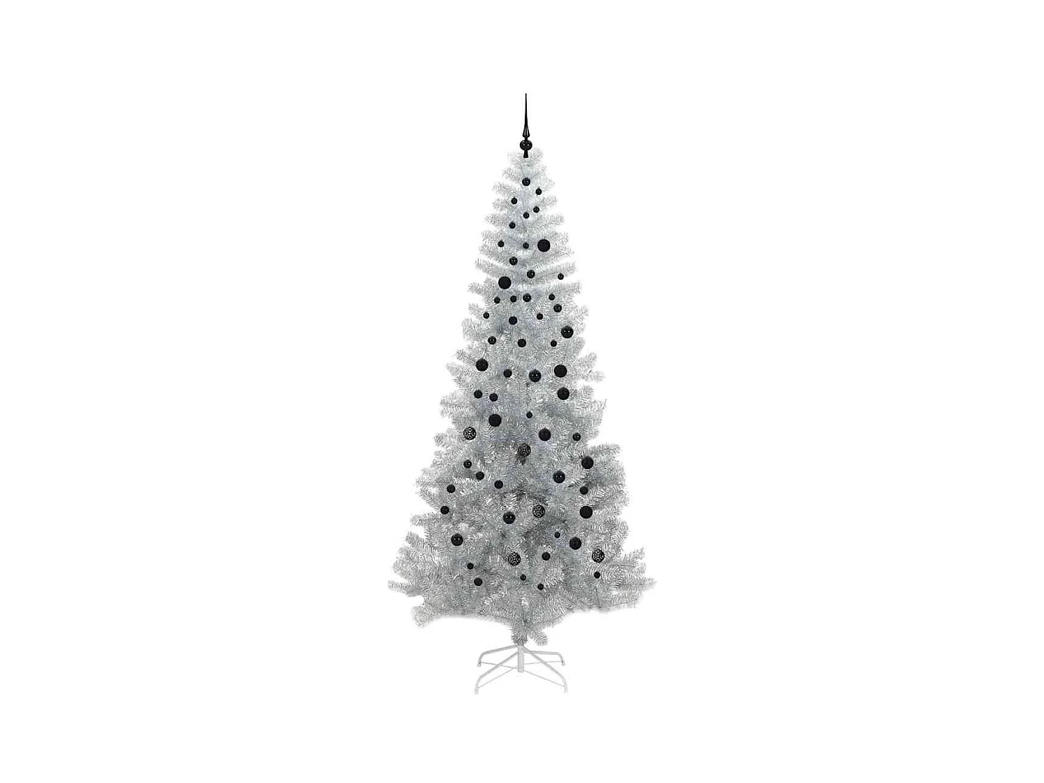 Sapin de Noël avec 300 LED avec support Argent 240 cm PET