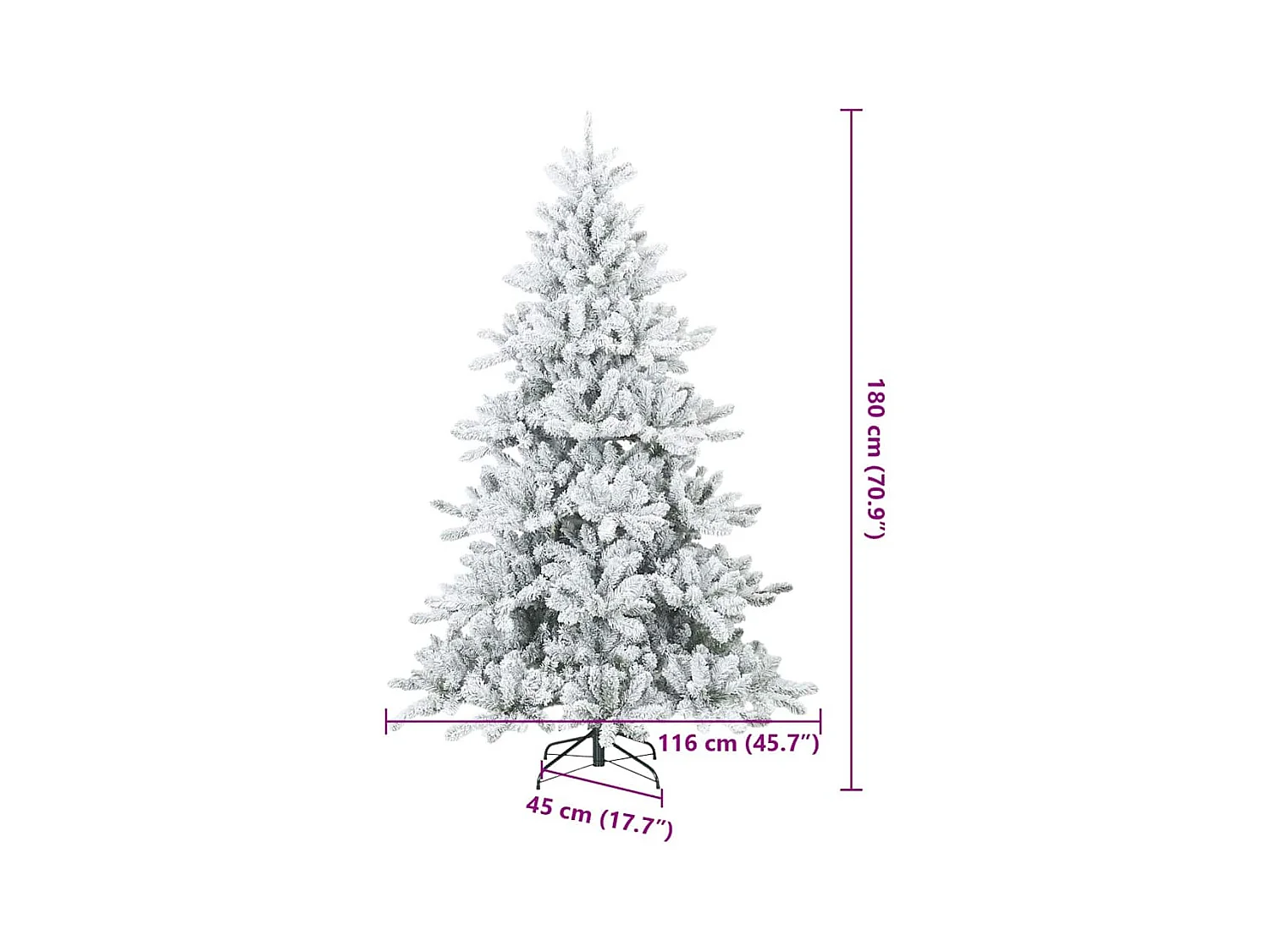Árbol de Navidad Artificial Moderno Plegable con Nieve y Escarcha