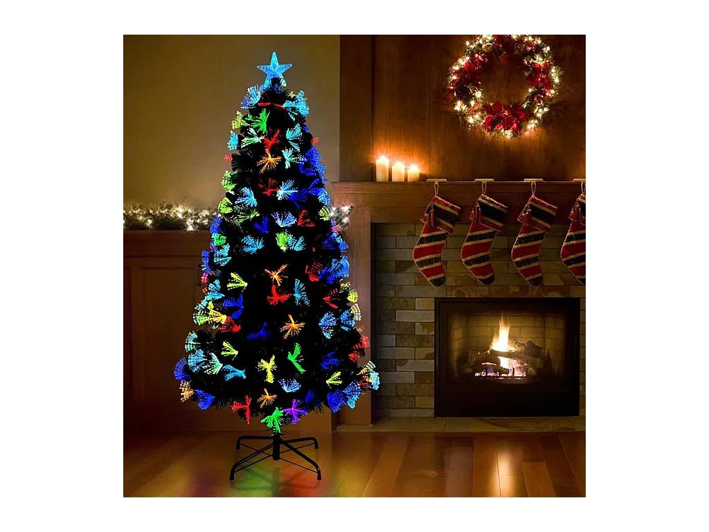 Kunstkerstboom met decoratieve touwlichten Groen 150 cm PVC