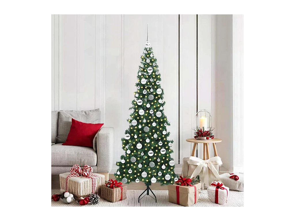 Hoek Kunstkerstboom met 300 LED Groen 180 cm PVC en Metalen